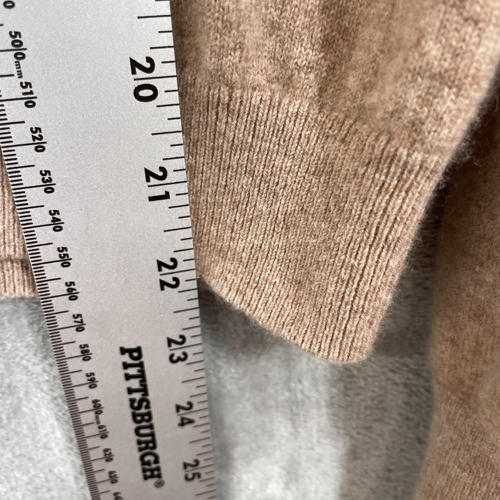 Quince Women's Large 100% Mongolian Cashmere Crewneck Sweater Oatmeal Tan - Picture 7 of 7